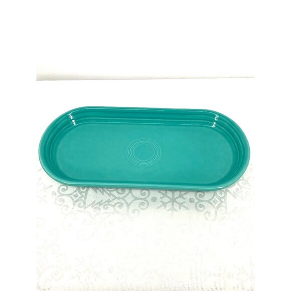 Fiesta HLC USA Turquoise Oval Bre Serving Platter 12" x 5 3/4" Ceramic Dinnerwar - Picture 6 of 6